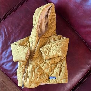 Patagonia Yellow Quilted Hooded Jacket